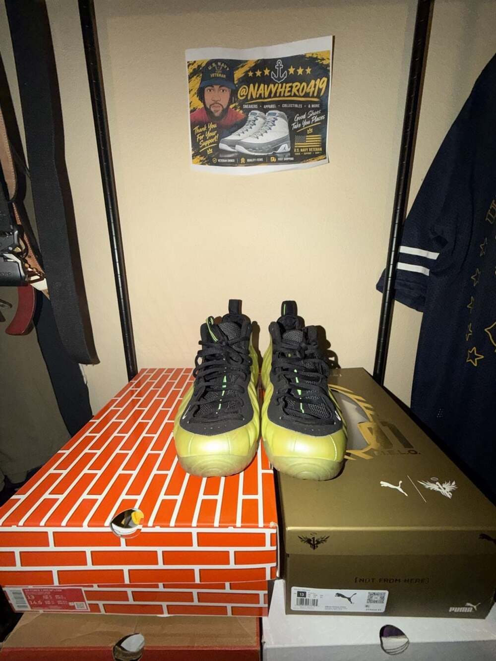 Nike Air Foamposite Pro Electric Green Size 13 Black